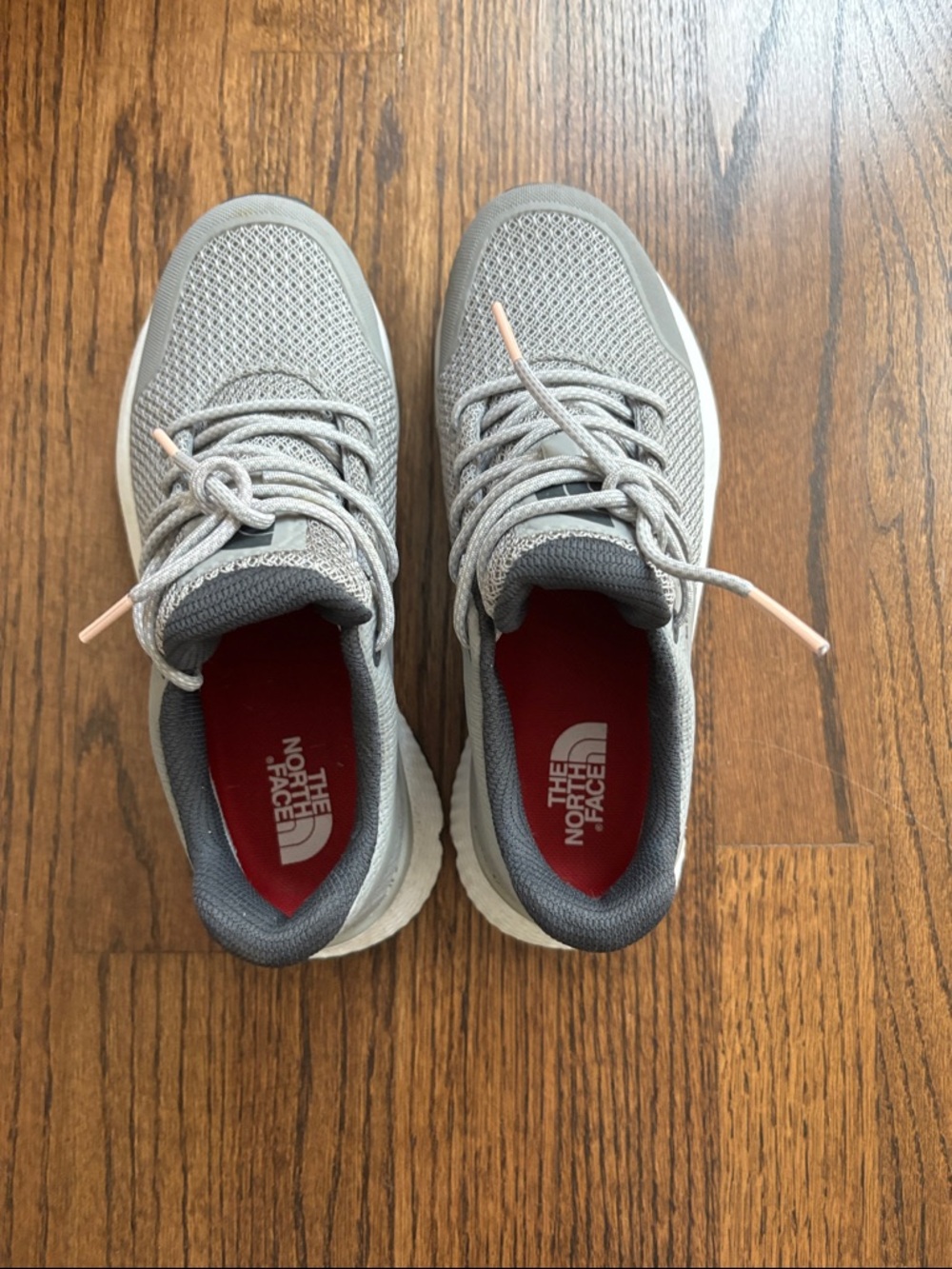 The North Face Light Gray Mesh Sneakers waterproof hiking sneakers